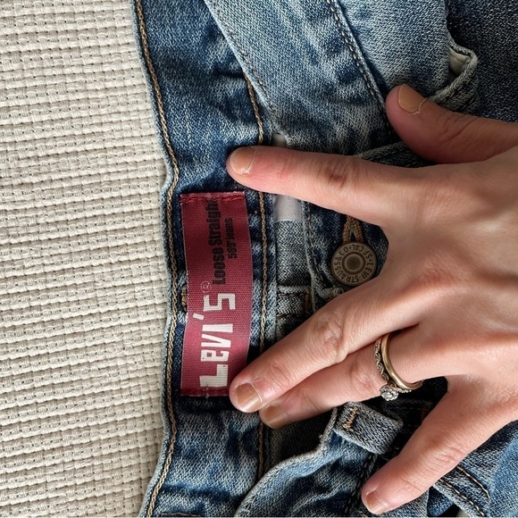 Levi’s 569 high rise 16 Regular Denim Jean Distressed Cut Off Shorts - Picture 2 of 8